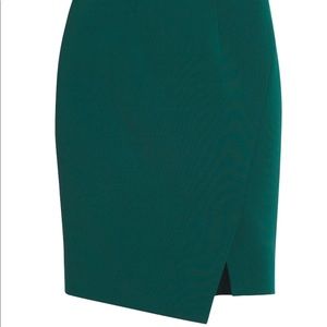 WHBM Green Asymmetrical Pencil Skirt Sz 6